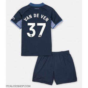 Tottenham Hotspur Micky van de Ven #37 Seconda Maglia Bambino 2023-24 Manica Corta (+ Pantaloni corti)